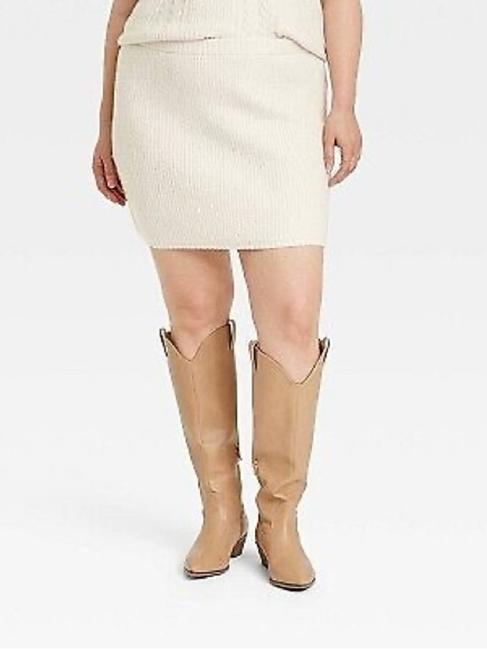 Universal Thread Target cream knit sweater mini skirt size large NWT